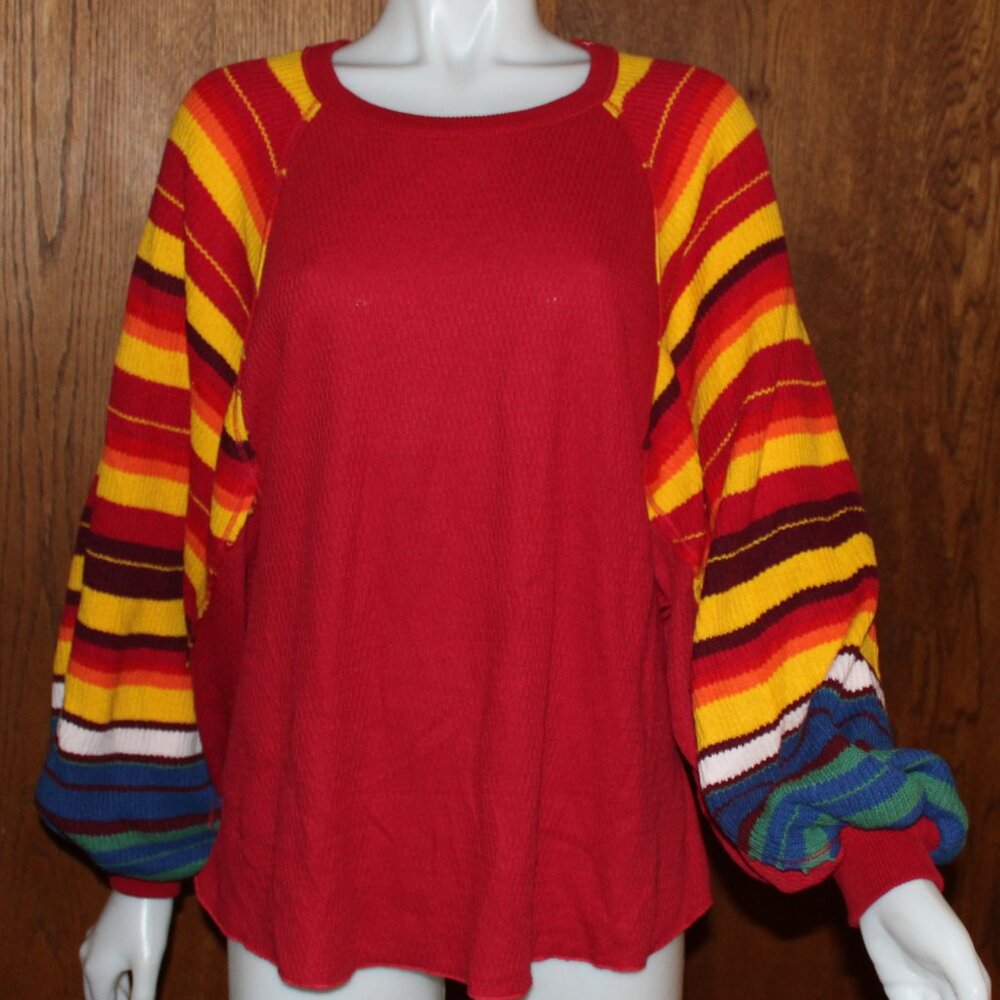 🎉HP🎉We The Free Free People Oversized Colorful Sweater